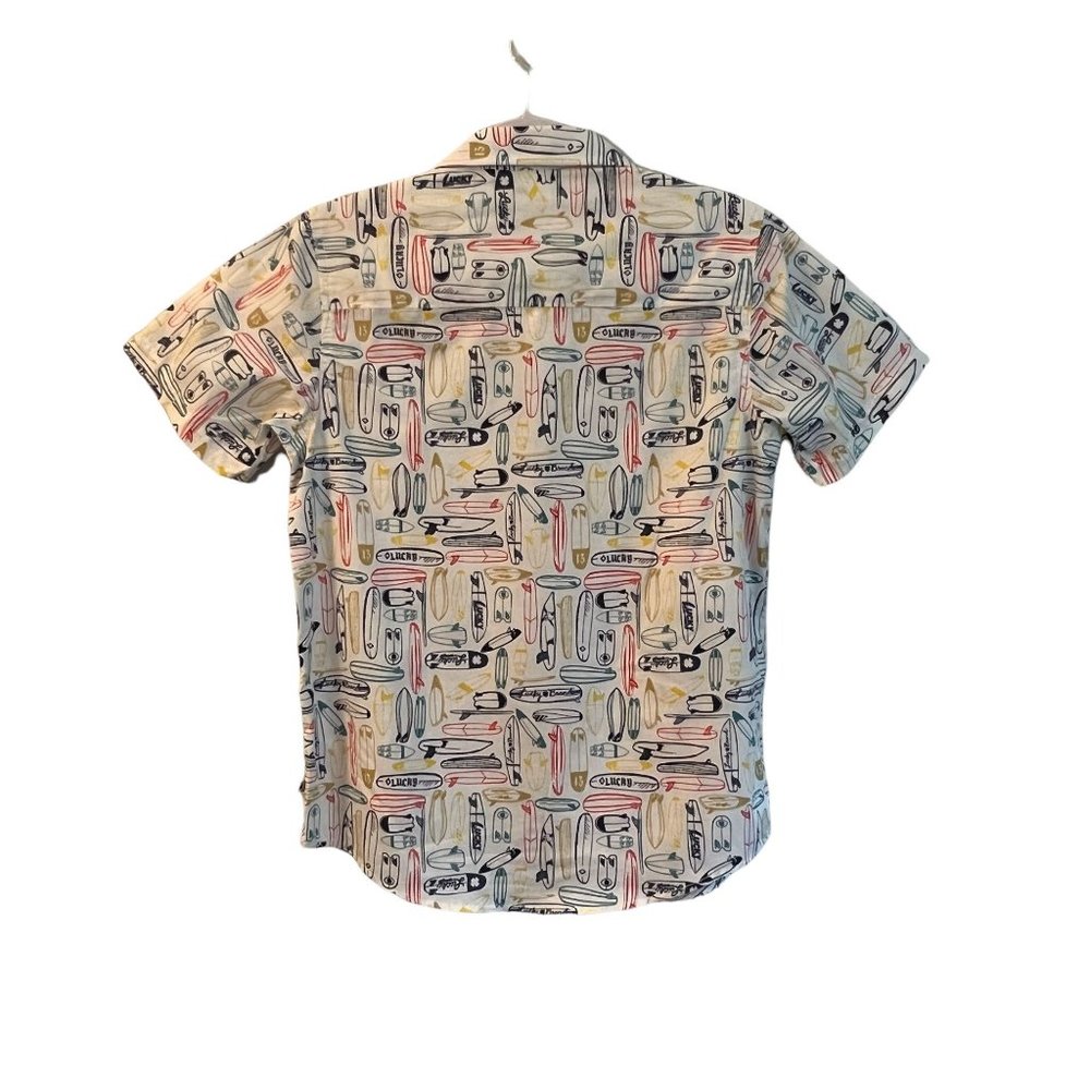 Boys Lucky Brand Surfboard Skateboard Short Sleeve Size Large Button Up … - Picture 3 of 9